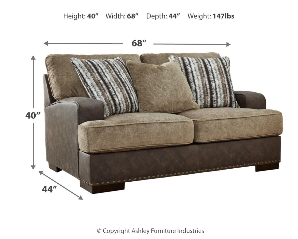 Alesbury - Chocolate - Loveseat by Signature Design by Ashley® | Bel Furniture