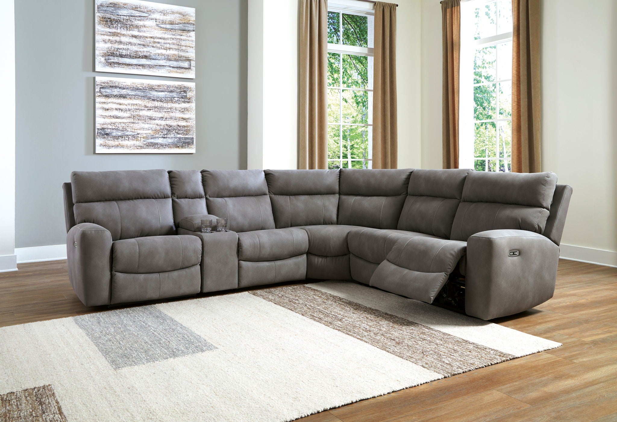 Next-gen Durapella - Power Reclinering Sectional Set - 6 Piece Living