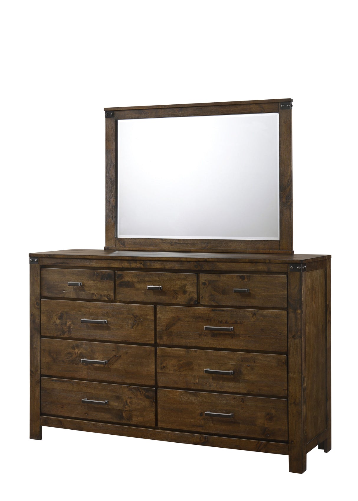 Curtis - Dresser, Mirror Dark Brown Dresser & Mirror by Crown Mark | Bel Furniture