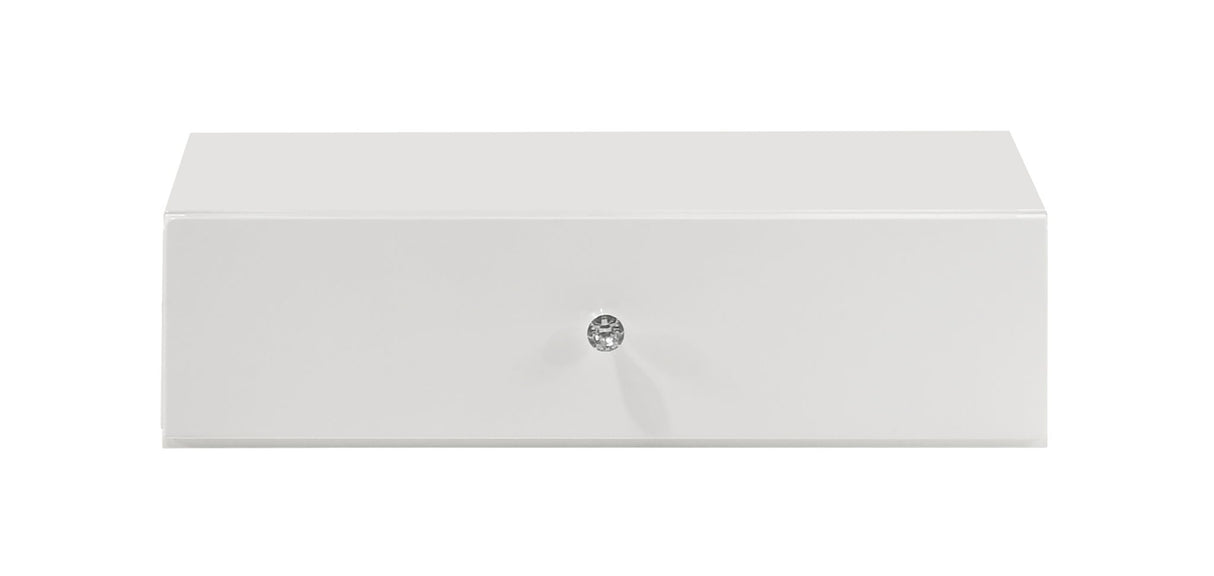 Luxo - Tall Lighted Drawer Vanity Mirror - White