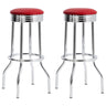 Retro - Upholstered Metal Swivel Bar Stool (Set of 2) Red by CoasterEveryday | Bel Furniture