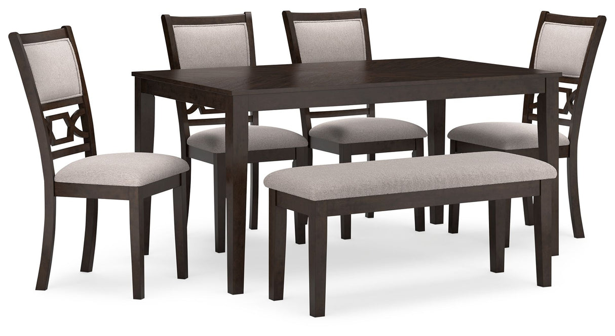 Langwest - Brown - Dining Room Table Set (Set of 6) by Signature Design by Ashley® | Bel Furniture