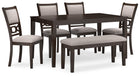 Langwest - Dining Room Table Set (Set of 6) - Brown