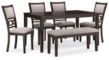 Langwest - Brown - Dining Room Table Set (Set of 6) by Signature Design by Ashley® | Bel Furniture