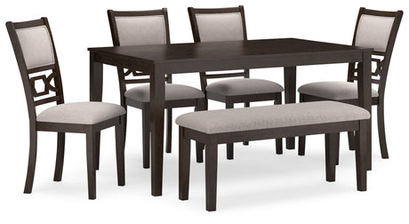 Langwest - Brown - Dining Room Table Set (Set of 6) by Signature Design by Ashley® | Bel Furniture