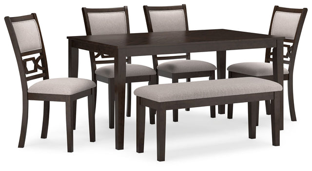 Langwest - Brown - Dining Room Table Set (Set of 6) by Signature Design by Ashley® | Bel Furniture