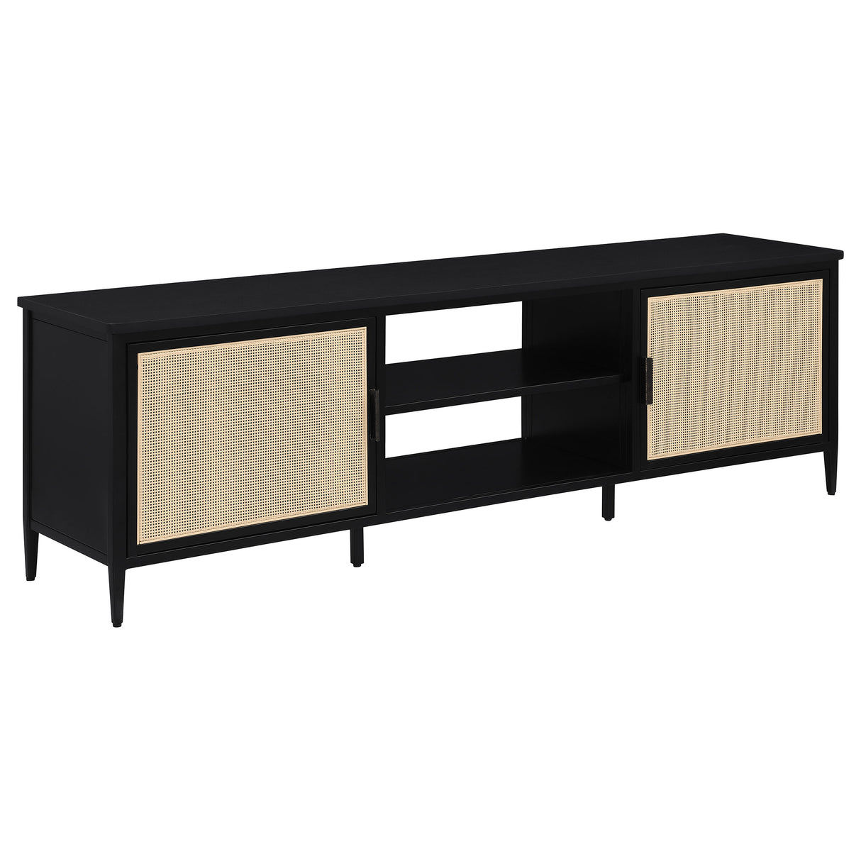 Amherst - 70" 2-Door Metal TV Stand Media Console - Black