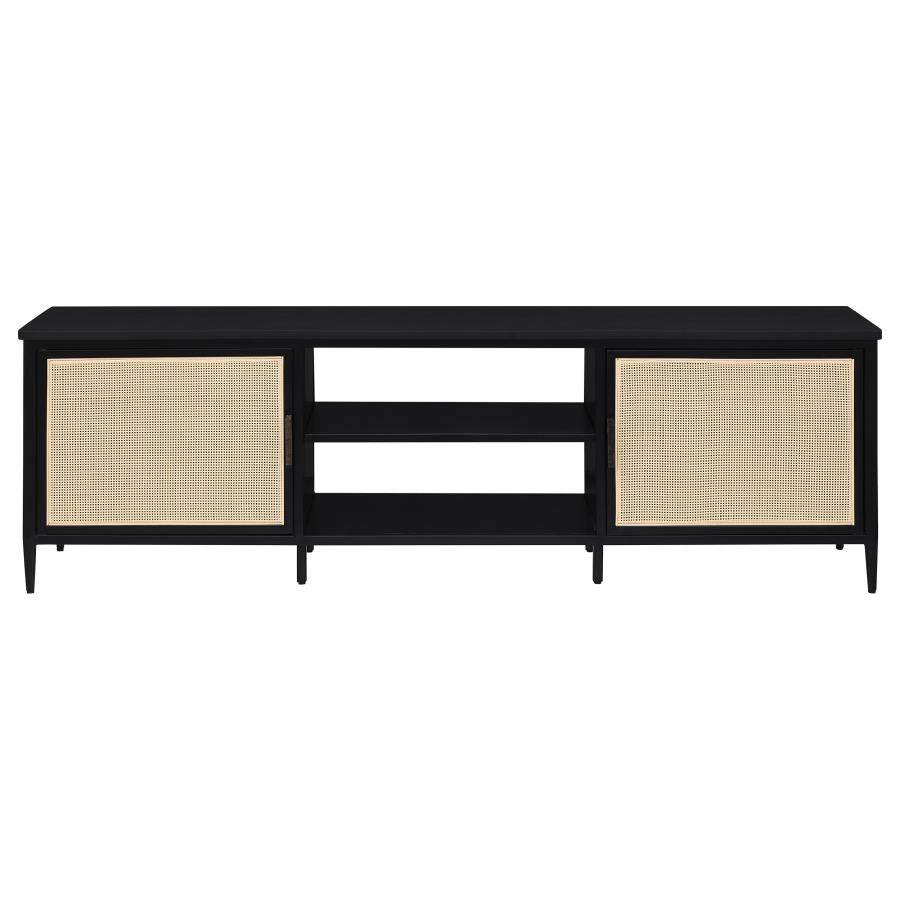 Amherst - 70" 2-Door Metal TV Stand Media Console - Black