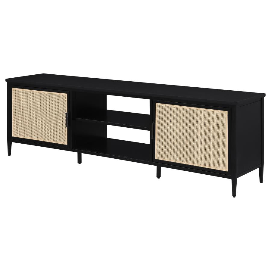 Amherst - 70" 2-Door Metal TV Stand Media Console - Black