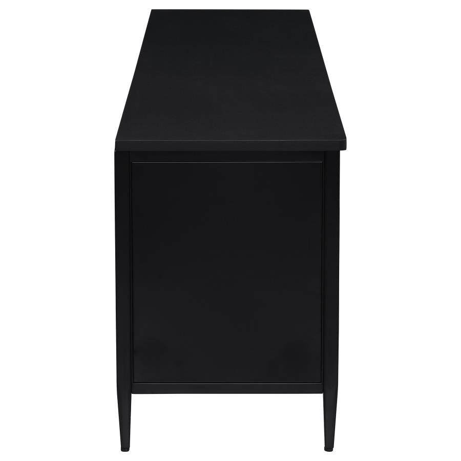 Amherst - 70" 2-Door Metal TV Stand Media Console - Black