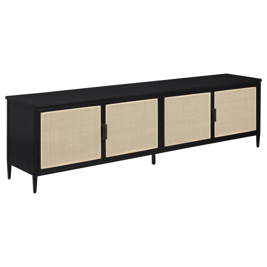 Amherst - 78" 4-Door Metal TV Stand Media Console - Black