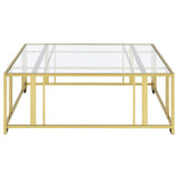 Adri - Square Glass Top Coffee Table With Casters