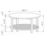 Fowler 1-shelf Round Engineered Wood Coffee Table Natural