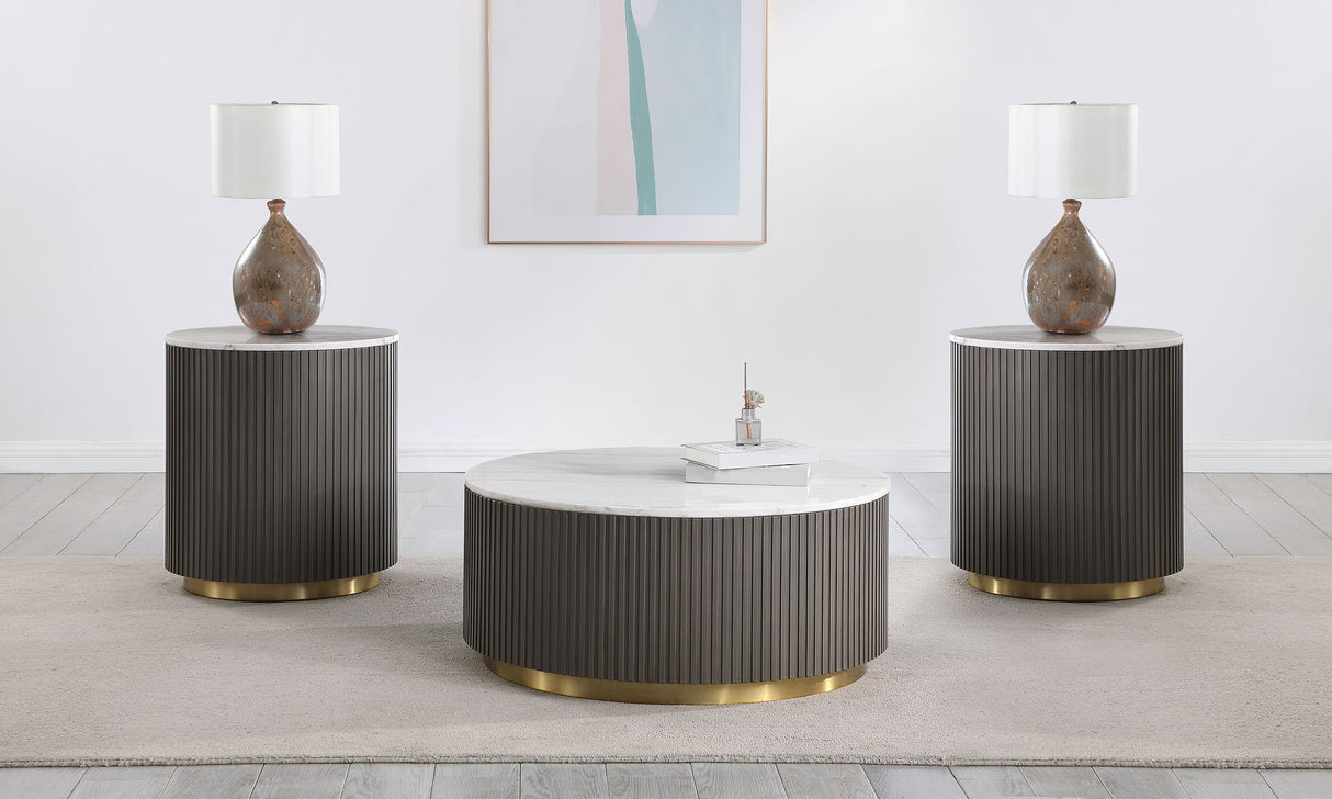 Jason - Round Marble Coffee Table Set