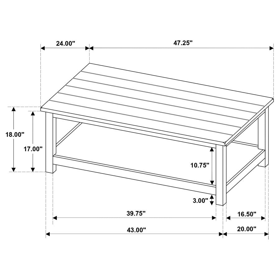 Payne - Wood Coffee Table with Shelf