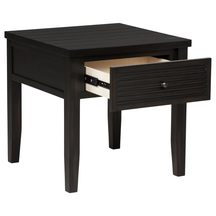 Concord - 1-Drawer Square End Table - Distressed Java