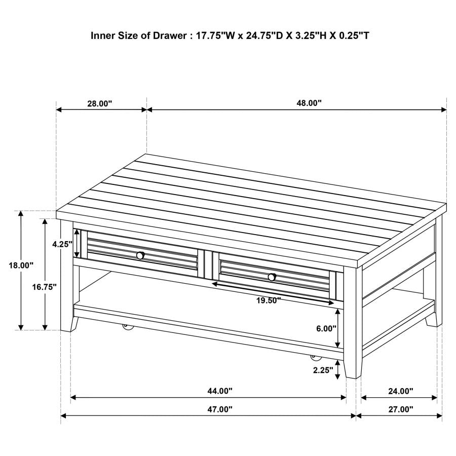 Concord - Coffee And End Table Set Distressed