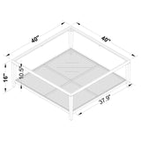 Amherst - Glass Top Metal with Cane Shelf Table