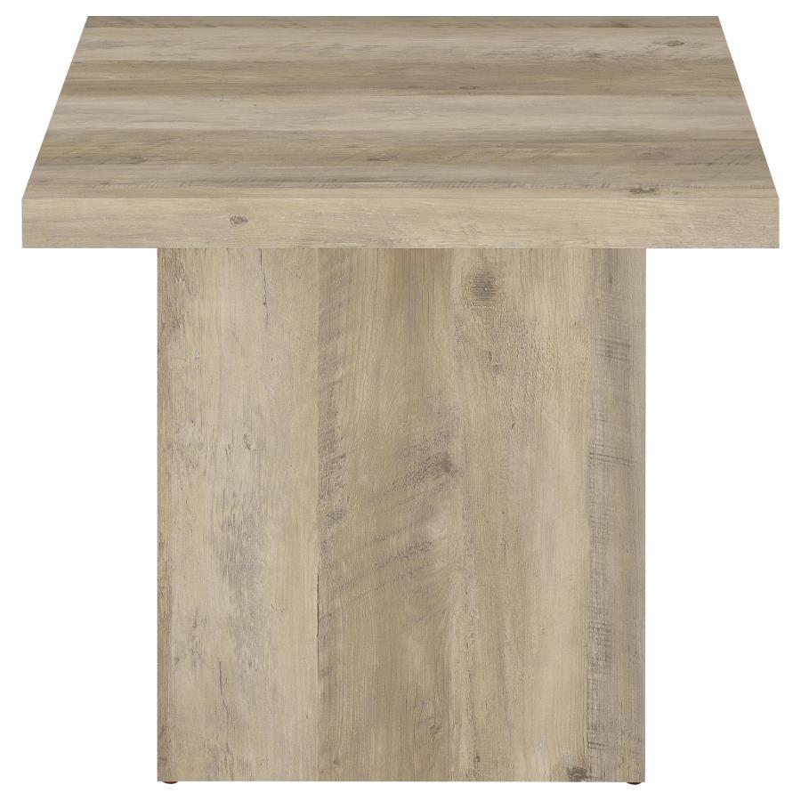 Devar - Square Engineered Wood End Table - Distressed Pine
