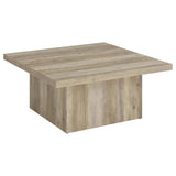 Devar - Square Engineered Wood Coffee Table - Distressed Pine
