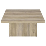 Devar - Square Engineered Wood Coffee Table - Distressed Pine