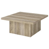 Devar - Square Engineered Wood Coffee Table - Distressed Pine