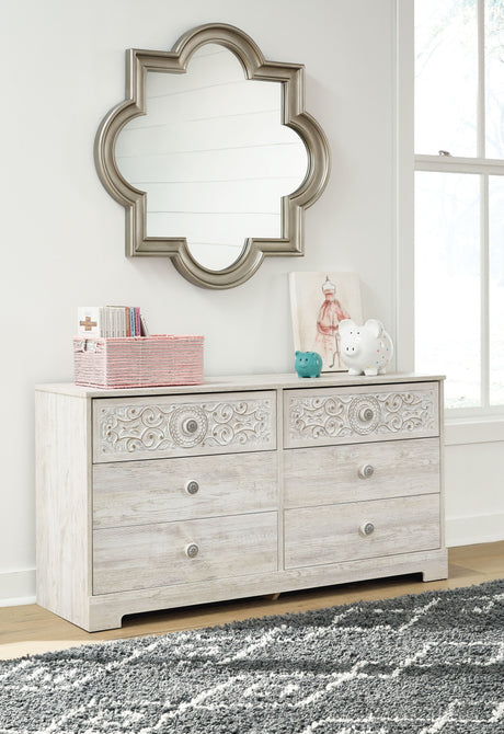 Paxberry - Whitewash - Six Drawer Dresser - Weatherworn by Signature Design by Ashley® | Bel Furniture