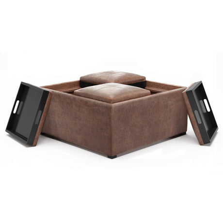 Avalon - Square Coffee Table, Storage Ottoman - view 38