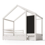 House Bed With Blackboard And Drawers