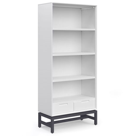 Banting - Mid Century Handcrafted Bookcase White by Simpli-Home | Bel Furniture