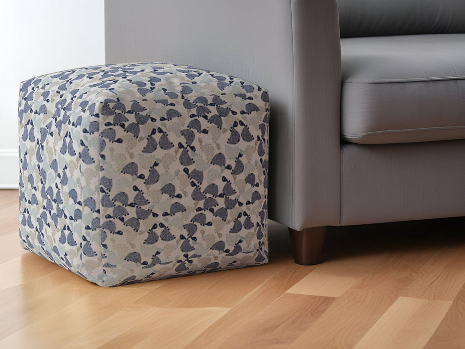 Cotton Turtle Pouf Ottoman - Beige