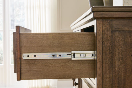 Sturlayne - Brown - Five Drawer Chest by Benchcraft® | Bel Furniture