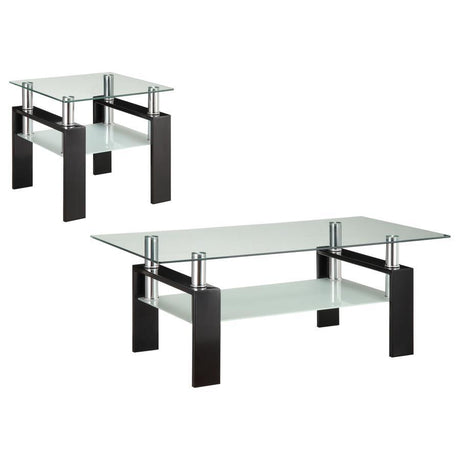 Dyer - Rectangular Coffee Table Set Black 2 Pc. Coffee Table, End Table by Coaster Fine Furniture | Bel Furniture