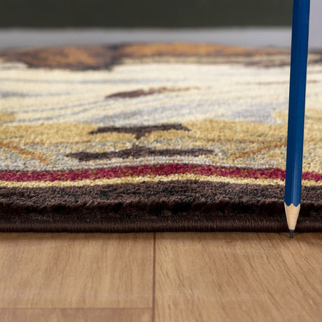 Nature's Nest - 5'3" X 7'3" Lodge Area Rug - Multi, Brown by Icona Home Decor | Bel Furniture