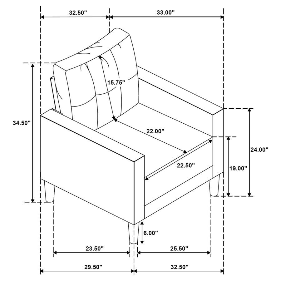 Bowen II - Upholstered Track Arm Sofa Set