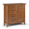 Amherst - Handcrafted Medium Storage Cabinet Light Brown by Simpli-Home | Bel Furniture