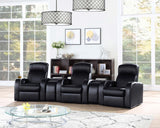 Cyrus - Upholstered Track Arm Recliner - Black by CoasterEssence | Bel Furniture