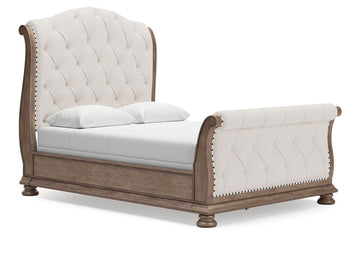 Ardenfield - Upholstered Sleigh Bed Light Brown by Signature Design by Ashley® | Bel Furniture