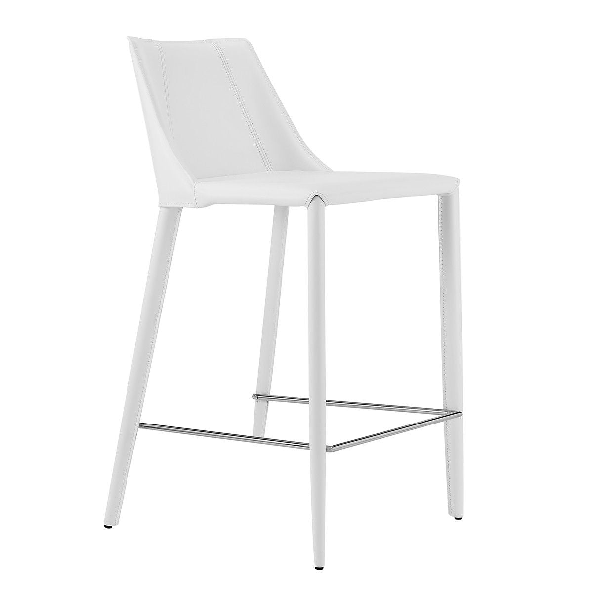 Steel Low Back Counter Height Bar Chair - White