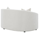 Rainn - Boucle Upholstered Sloped Arm Loveseat - Latte by CoasterEssence | Bel Furniture