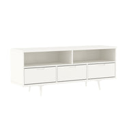 Mid-Century Modern Minimalist 3 Drawer Corner TV Stand For TVs Up To 58 White 24"W x "D x 15.75"H by Walker Edison | Bel Furniture