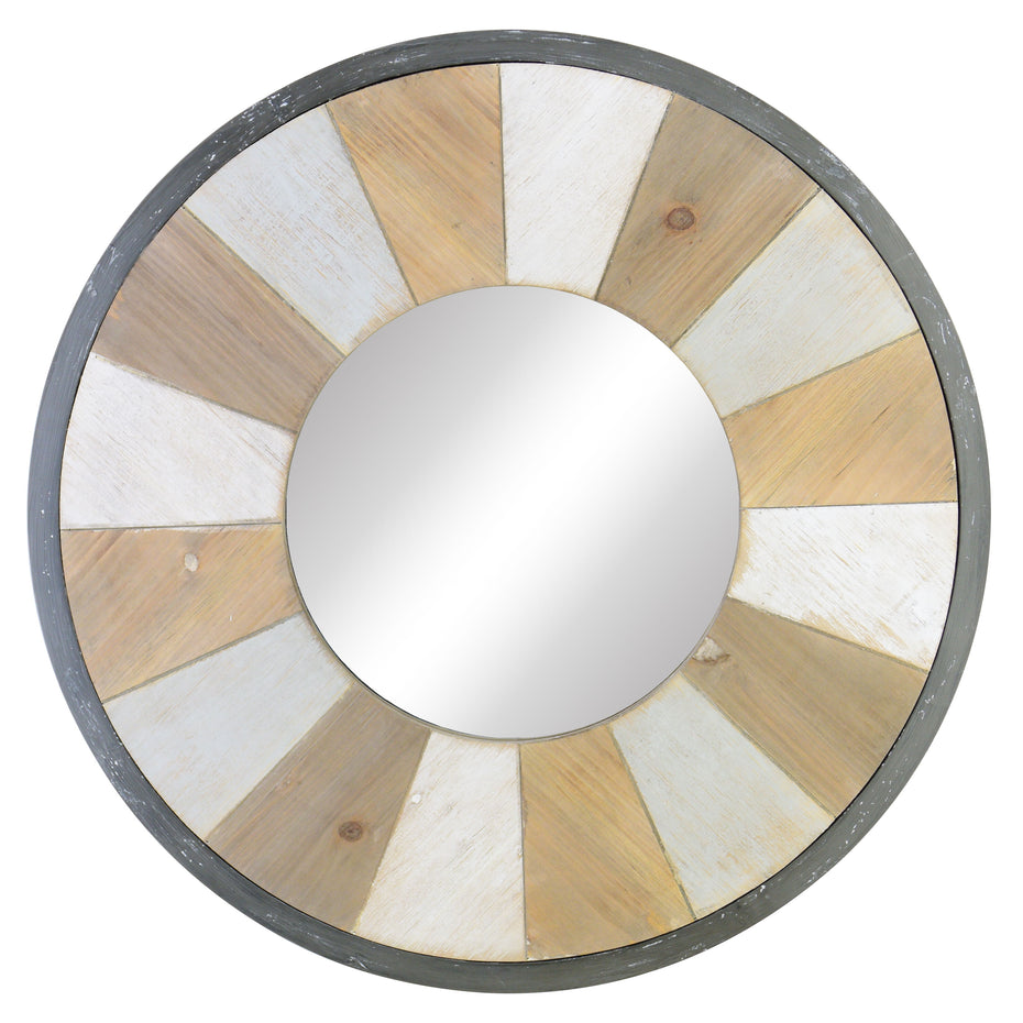 Wooden Wall Mirror - Light Brown