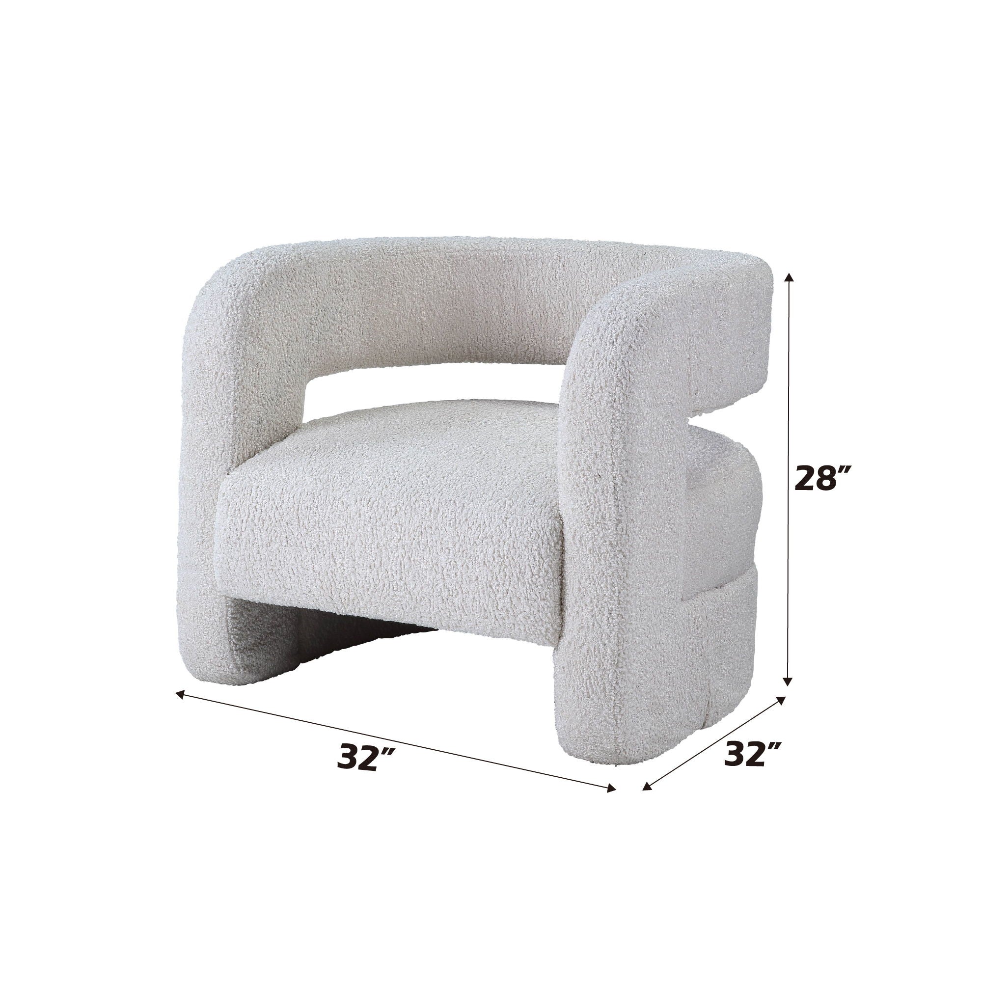 Yitua - Teddy Sherpa Accent Chair - White