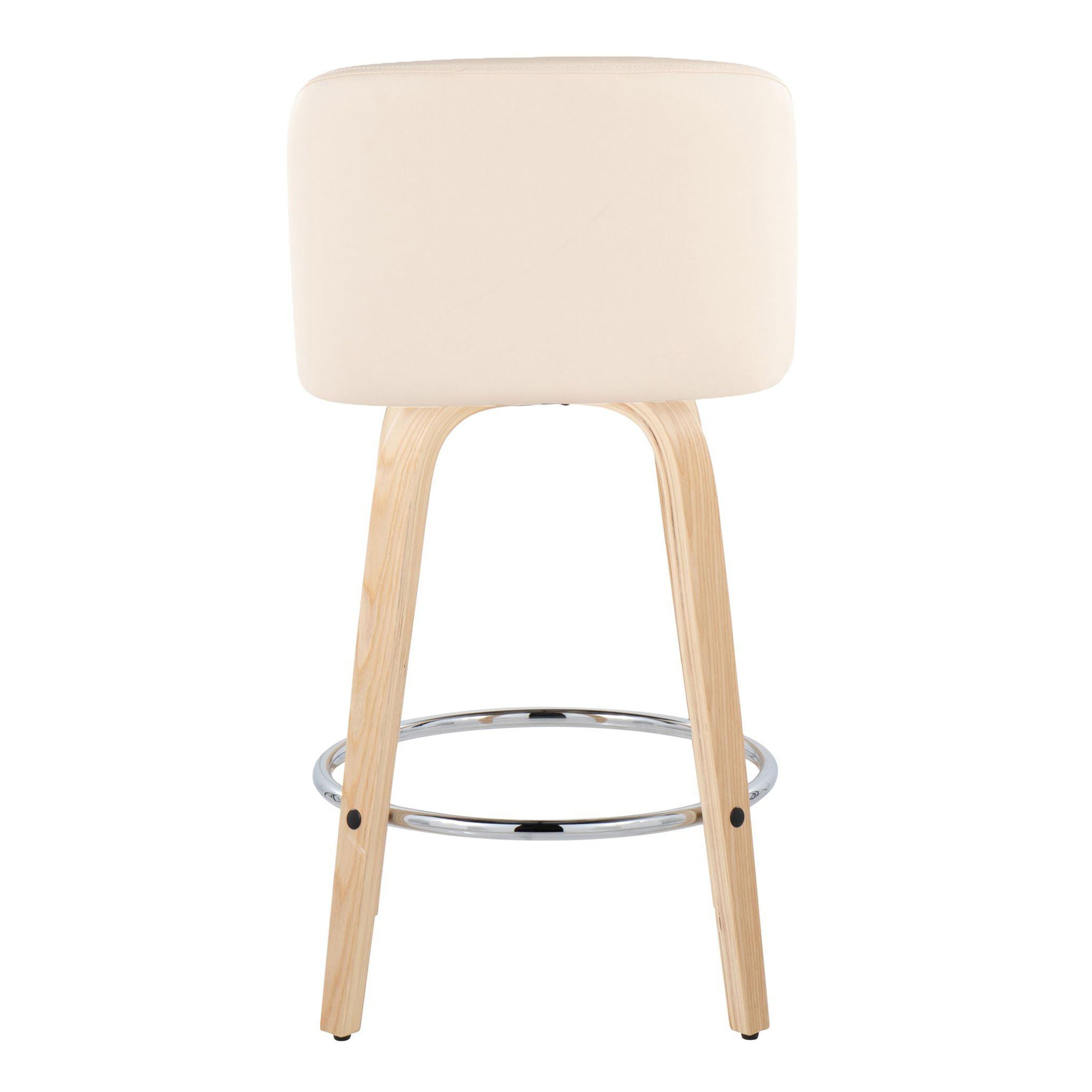 Toriano - Contemporary Fixed-Height Counter Stool With Swivel And Round Footrest (Set of 2)