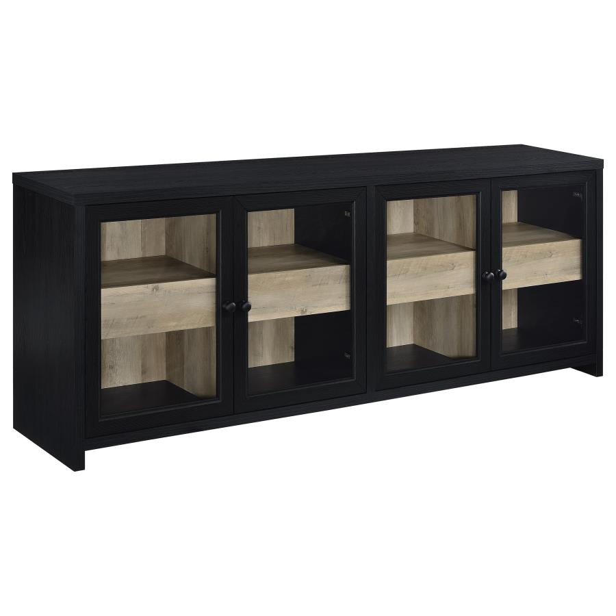 Denison - 3 Piece Entertainment Center 79" TV Stand - Black