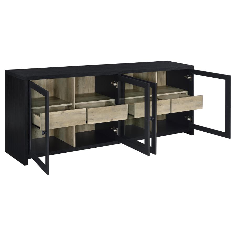 Denison - 3 Piece Entertainment Center 79" TV Stand - Black