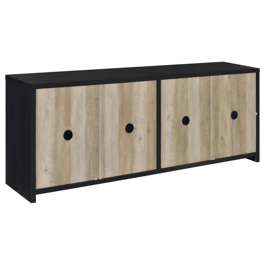Denison - 3 Piece Entertainment Center 79" TV Stand - Black