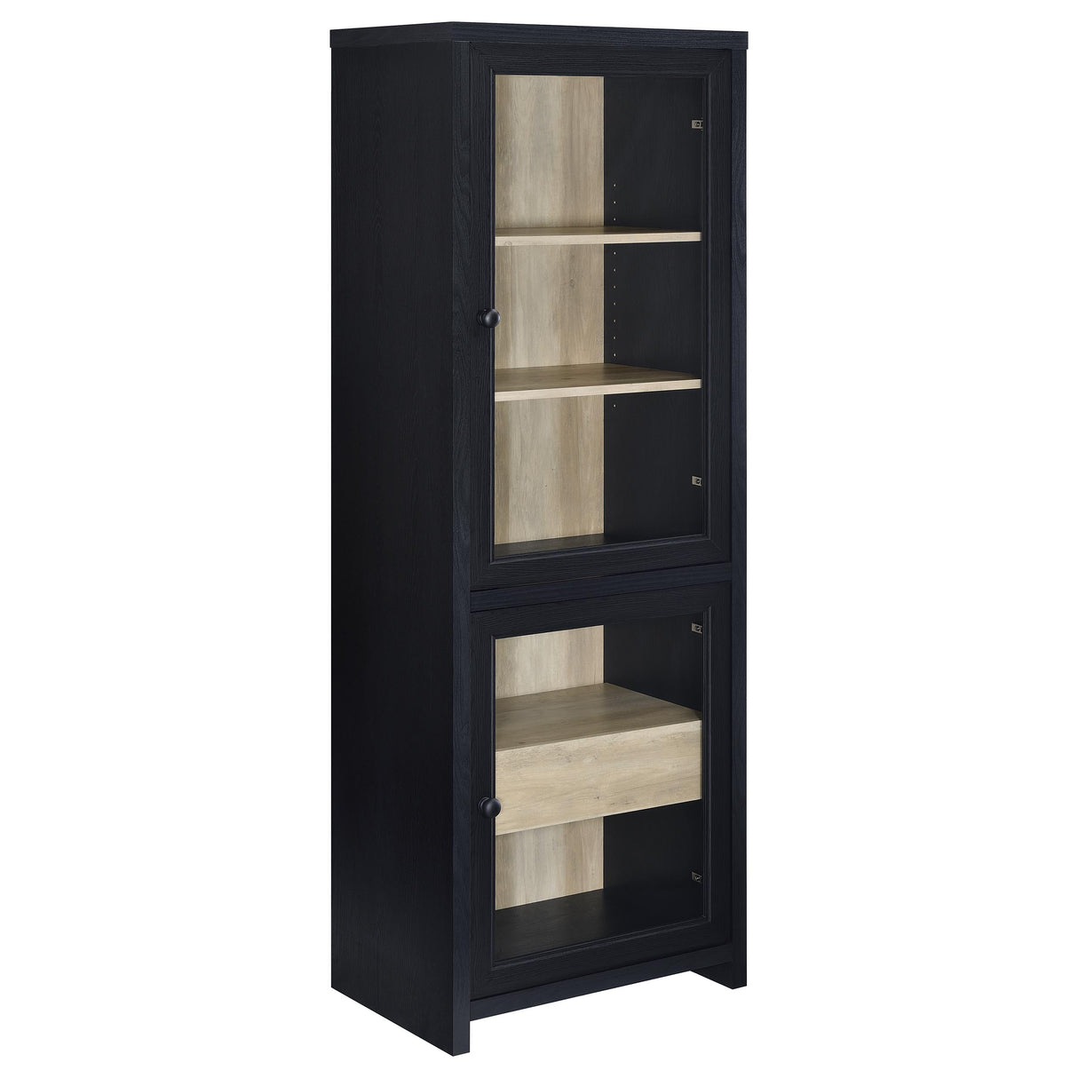 Denison - 67" 2-Door Media Tower Storage Cabinet - Black