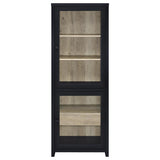 Denison - 67" 2-Door Media Tower Storage Cabinet - Black