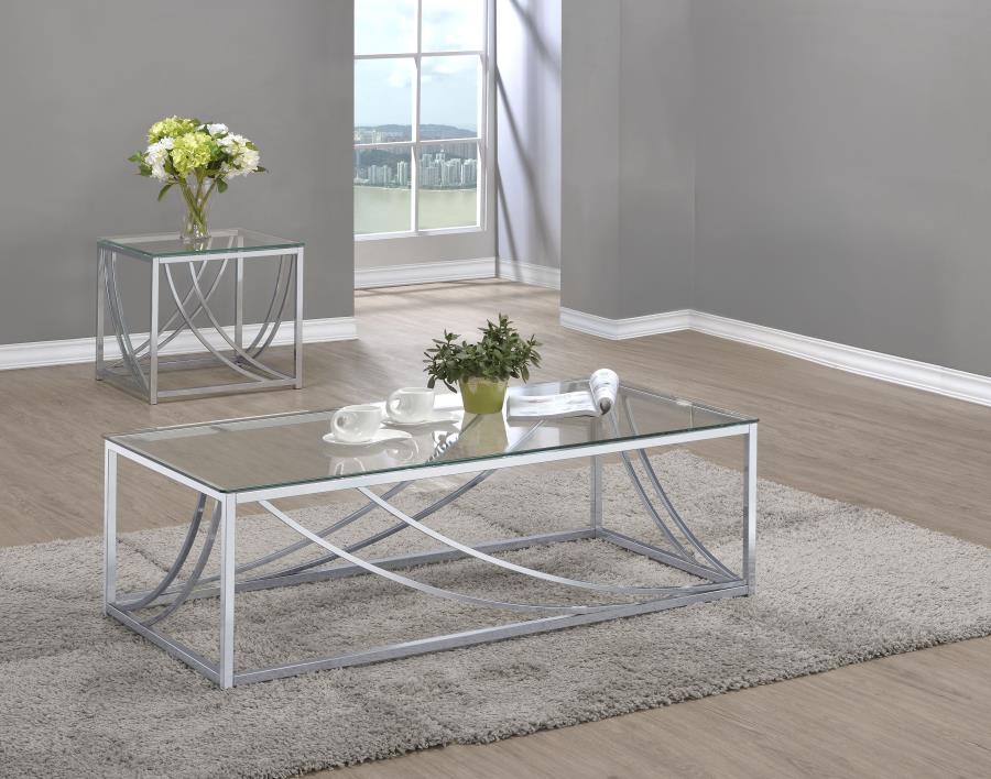 Lille Glass Top Coffee And End Table Set